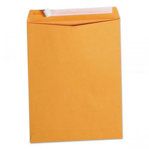 Universal Peel Seal Strip Catalog Envelope - #13 1/2, Square Flap, Self-Adhesive Closure, 10 x 13, Natural Kraft, 100/Box