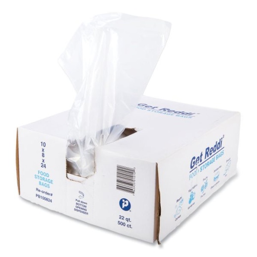 Inteplast Group Food Bags, 5.5 Gal, 10" X 8" X 24", Clear, 500/Carton