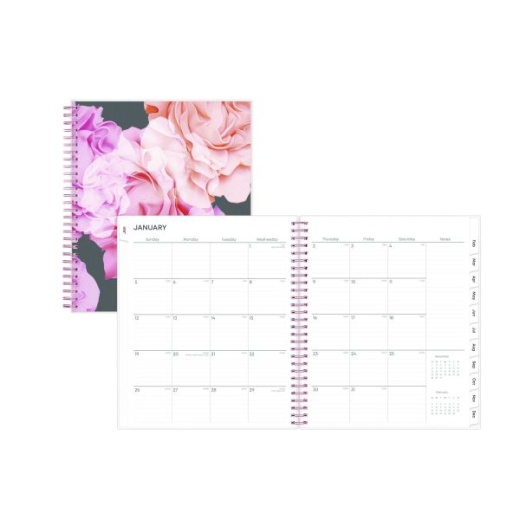 Blue Sky Joselyn Monthly Wirebound Planner 2025 - Elegant Rose Floral Design
