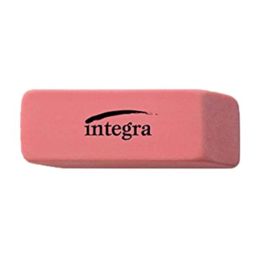Integra Beveled End Medium Eraser, 4/5" X 2" X 2/5", Pink