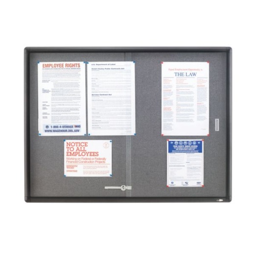 Quartet Enclosed Bulletin Board, 36" X 48", Aluminum Frame With Black Finish
