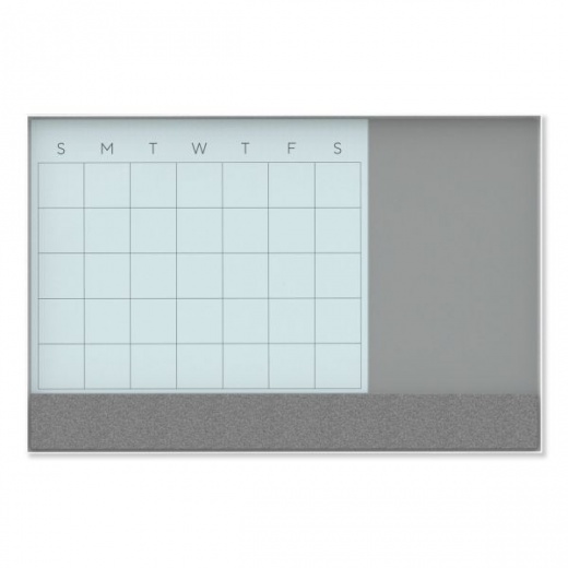 U Brands 3N1 Magnetic Glass Dry Erase Combo Board