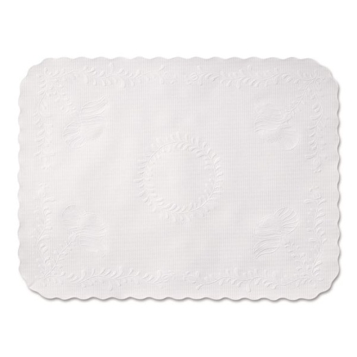 Hoffmaster Scalloped Edge Traymat, Bond Paper, White, 16.63 X 12.75, 1,000/Carton