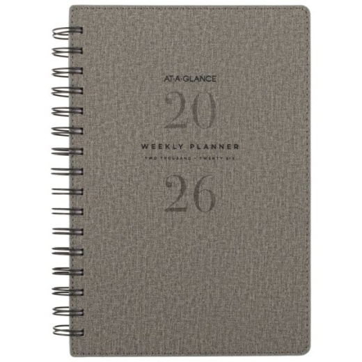 At-A-Glance Signature Collection 2026 Weekly Monthly Planner, Gray, Small, 5 1/2" X 8 1/2"