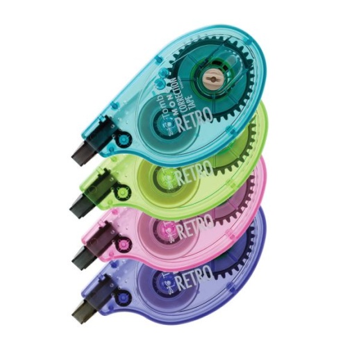 Tombow Mono Correction Tape in Retro Colors, Single Line, 394" - Pack of 4