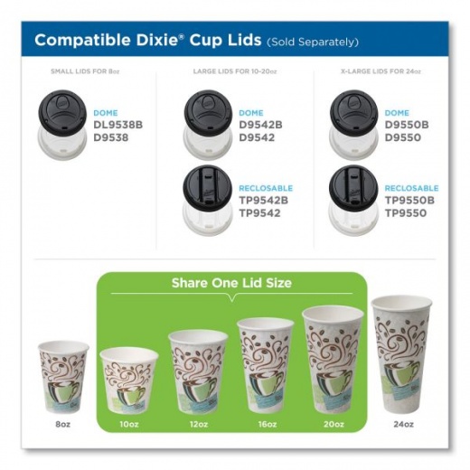 Dixie PerfecTouch 12 Oz Insulated Paper Hot Coffee Cups