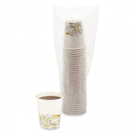 Boardwalk Deerfield Printed Paper Hot Cups, 8 Oz, 50 Cups/Sleeve, 20 Sleeves/Carton