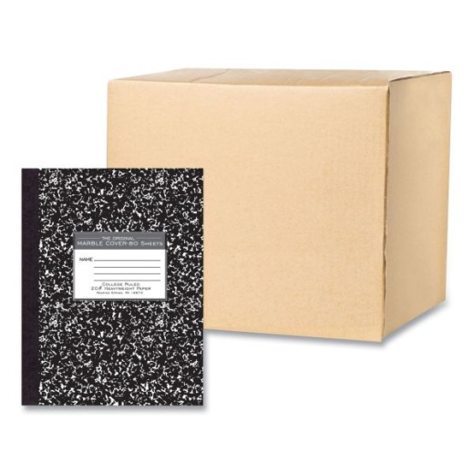 Roaring Spring Hardcover Composition Book - Med/College Rule, Black Marble Cover