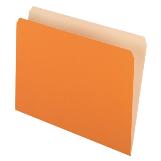 Pendaflex Straight-Cut Color File Folders, Letter Size, Orange, Box Of 100