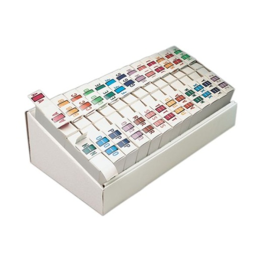 Smead BCCR Bar-Style Color Coded Permanent End-Tab Alphabetical Label Kit