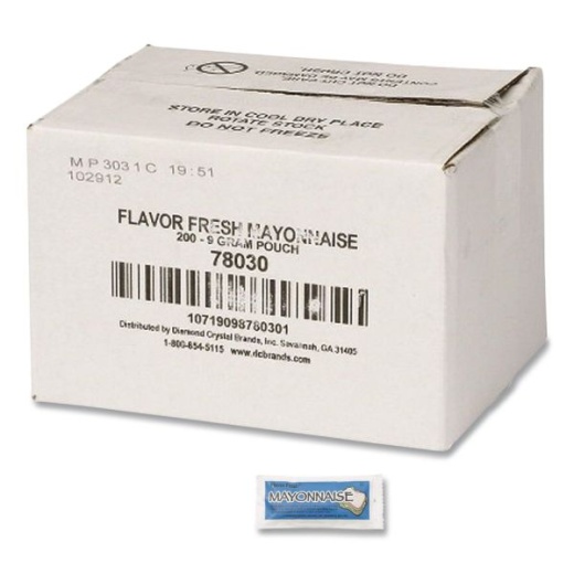 Flavor Fresh Condiment Packets, Mayonnaise, 0.32 Oz Packet, 200/Carton