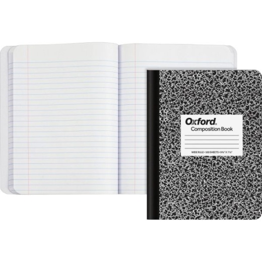 TOPS Composition Book 7-1/2 x 9-3/4 Wide Rule 100 Sheets Black Marble
