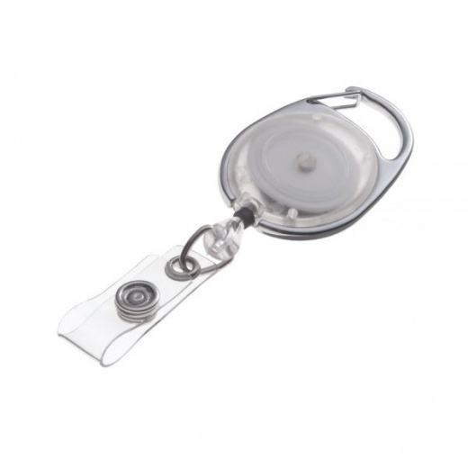 Swingline GBC Translucent Retractable Carabiner Badge Reels, Clear, Pack Of 25
