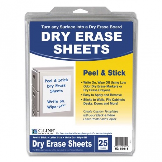 Dry Erase Sheets White 30 Sheets
