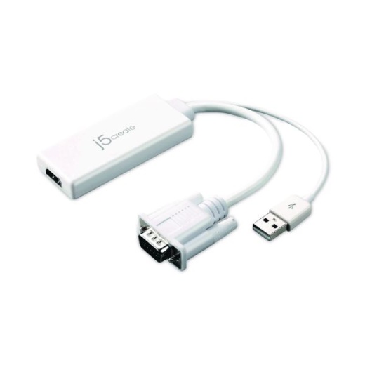 J5create VGA to HDMI Video Audio Adapter, White
