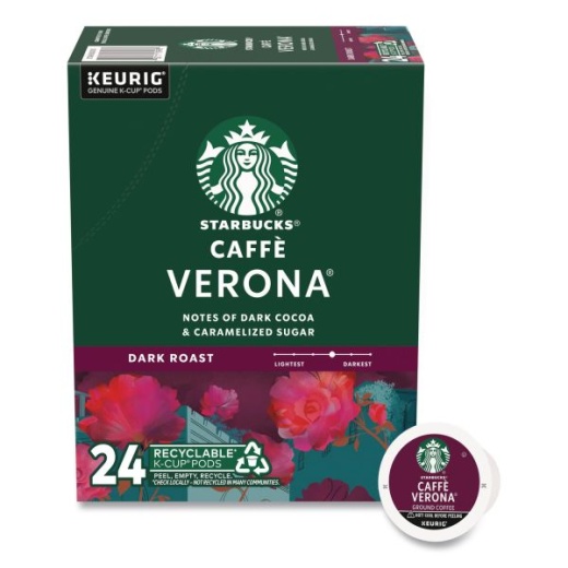 Starbucks Caffe Verona Coffee K-Cups Pack, 24/Box