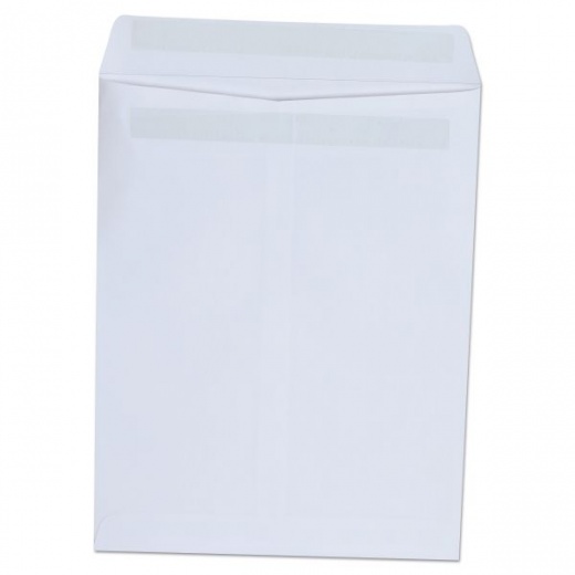Universal Self-Stick Open End Catalog Envelope, #10 1/2, Square Flap, Self-Adhesive Closure, 9 x 12, White, 100/Box