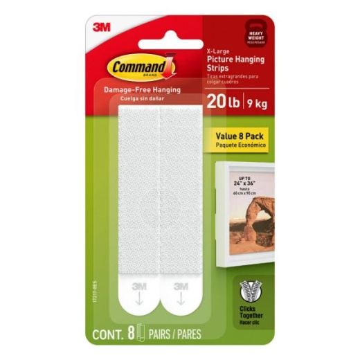 Command Picture Hanging Strips - 8 White Adhesive Strip Pairs (16 Strips)