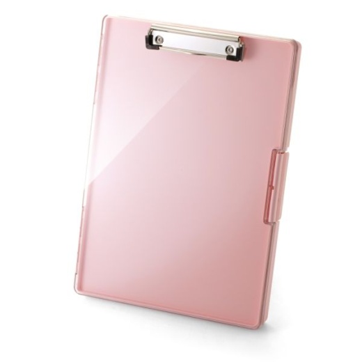 Officemate Clear View Clipboard Storage Box, 9-7/16” X 13-7/16”, Pink