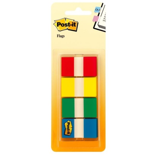 Post-It Notes Flags, 1", Assorted Colors, 40 Flags Per Pad, Pack Of 4 Pads