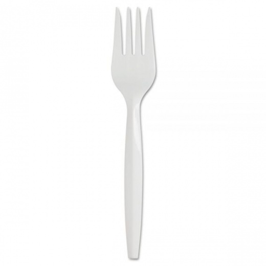 Dixie Smartstock Plastic Cutlery Refill, Series-B, Mediumweight Fork, White, 40/Pack, 24 Packs/Carton
