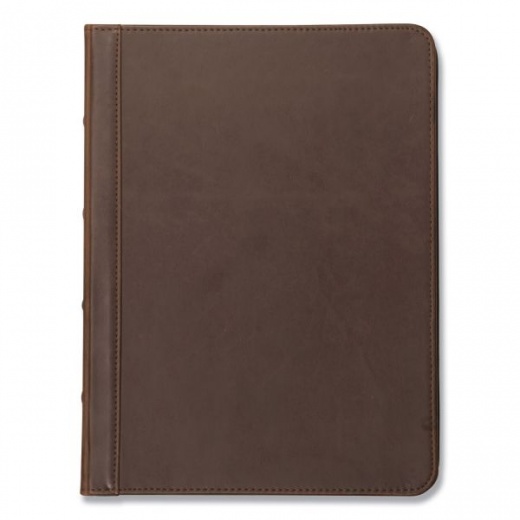 Samsill Vintage Hardback Zipper Portfolio, Vinyl, Dark Brown, 11 x 8.5
