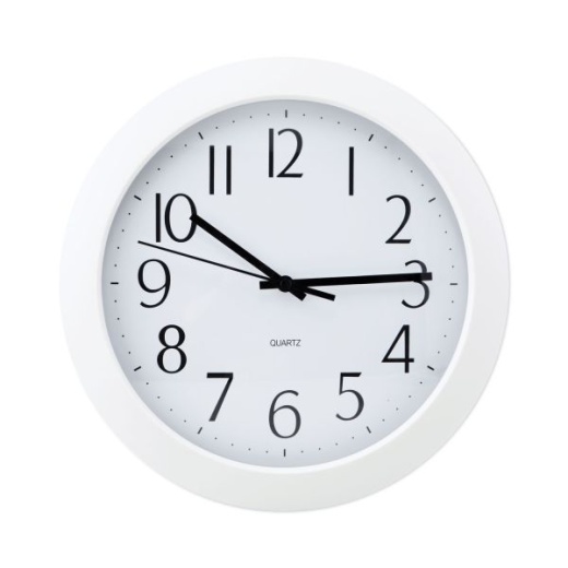 Universal Whisper Quiet Clock, 12" Overall Diameter, White Case