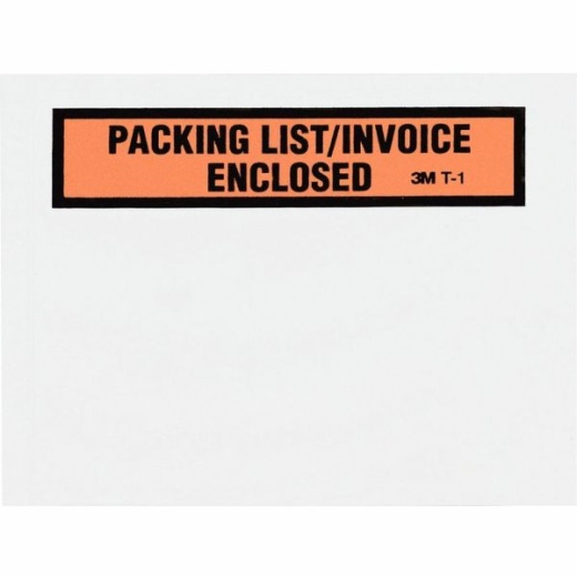 3M Self-Adhesive Packing List/Invoice Enclosed Envelopes, 5 1/2" x 4 1/2", Black/Red, Pack Of 1,000