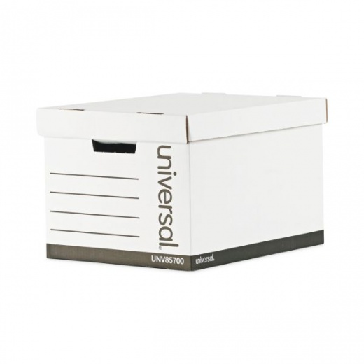 Universal Medium-Duty Lift-Off Lid Boxes, Letter/Legal Files, 12" X 15" X 10", White, 12/Carton