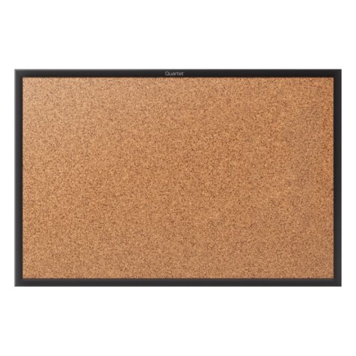 Quartet Classic Cork Bulletin Board, 36" x 60", Aluminum Frame With Black Finish