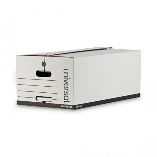 Universal Deluxe Quick Set-Up String-And-Button Boxes, White, 12/Carton