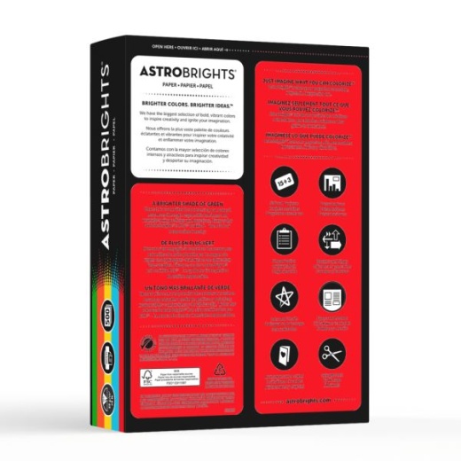 Astrobrights Colored Printer Paper, 24 lb, 8-1/2 x 11, 500