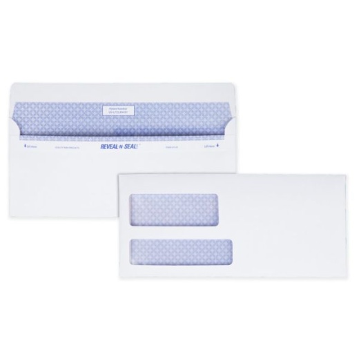 Quality Park #9 Reveal-N-Seal Business Security Double-Window Envelopes