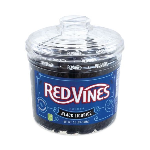 Red Vines Black Licorice Twists, 3.5 Lb Jar