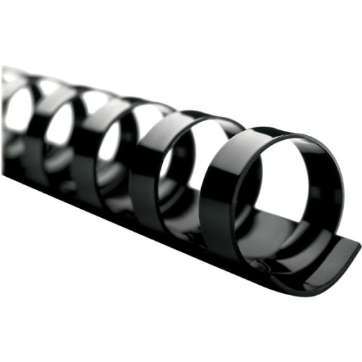 GBC CombBind Binding Spine, 19 Round Rings, Black - Box of 50
