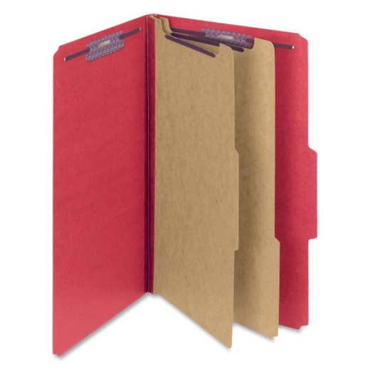 Smead Classification Folders with SafeSHIELD Coated Fasteners, 2" Expansion, Legal Size, 50% Recycled, Red, Box Of 10