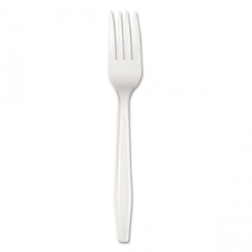 Boardwalk Heavyweight Polystyrene Cutlery, Fork, Plastic, White, 1,000/Carton