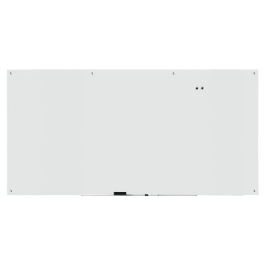 WorkPro Magnetic Glass Unframed Dry-Erase Whiteboard, 96" x 48", White