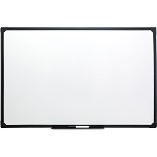 Universal Dry Erase Board, Melamine, 48X 36, Black Frame - 48" (4 Ft)X 36" (3 Ft) - White Melamine Surface - 43629