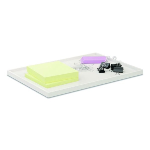 Tru Red Slim Stackable Plastic Tray - White