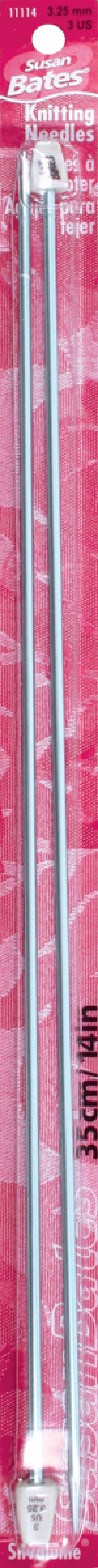 Susan Bates Silvalume Single Point Knitting Needles 14"