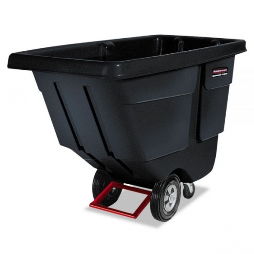 Rubbermaid Commercial Rotomolded Tilt Truck, 202 Gal, 850 Lb Capacity, Plastic, Black