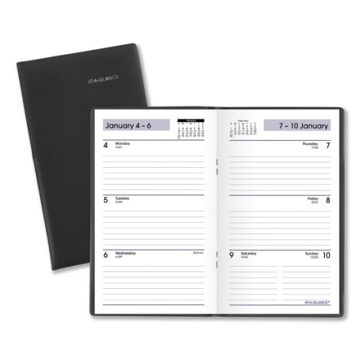 At-A-Glance Dayminder Weekly Pocket Planner, 6 X 3.5, Black Cover, 12-Month (Jan To Dec): 2025