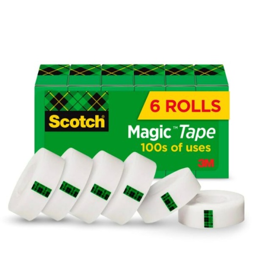 Scotch Magic Tape - Invisible, 3/4 In X 800 In, 6 Tape Rolls