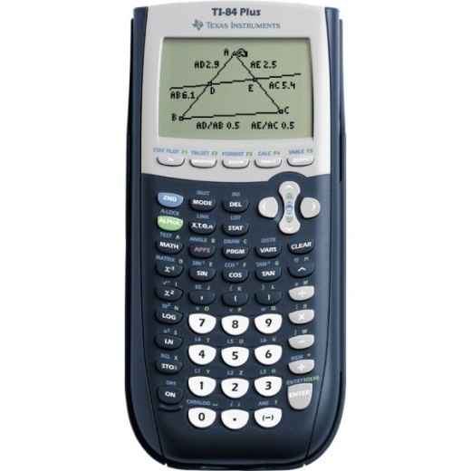 Texas Instruments TI-84 Plus Graphing Calculator, Black/Silver/White