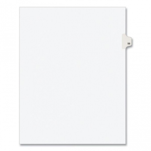 Avery Preprinted Legal Exhibit Side Tab Index Dividers, Avery Style, 10-Tab, 56, 11 x 8.5, White, 25/Pack, (1056)