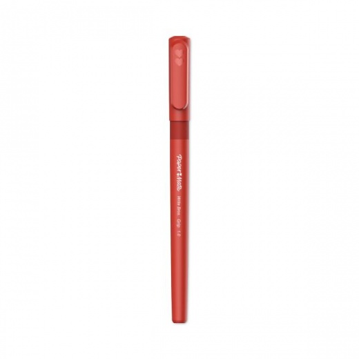 Paper Mate Write Bros. Ballpoint Stick Pen, 1.0 mm Medium Tip, Red