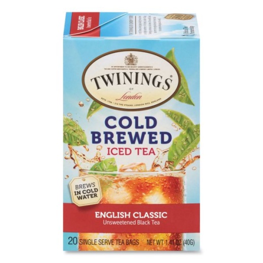 Twinings Cold Brew Iced Tea Bags, English Classic, 0.07 Oz Tea Bag, 20/Box