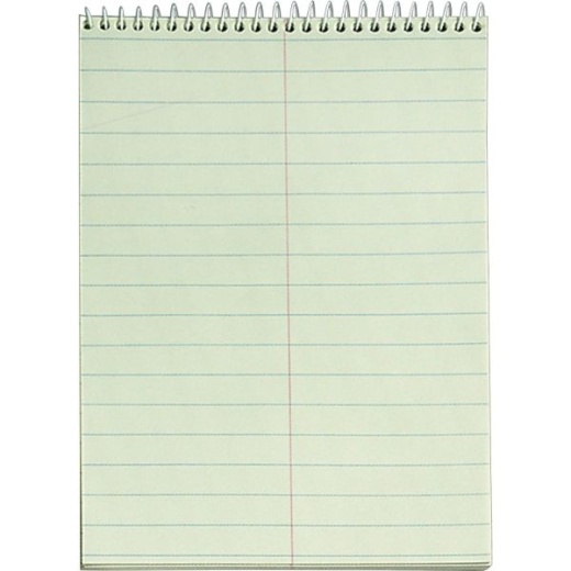 Tops Green Tint Steno Books - 60 Sheets - Wire Bound - Ruled - 6" X 9"