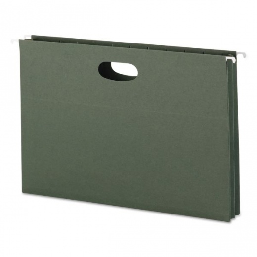 Smead Hanging Pockets with Full-Height Gusset, 1 Section, Legal Size, Standard Green, 25/Box